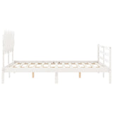 Cadre de lit sans matelas blanc bois de pin massif