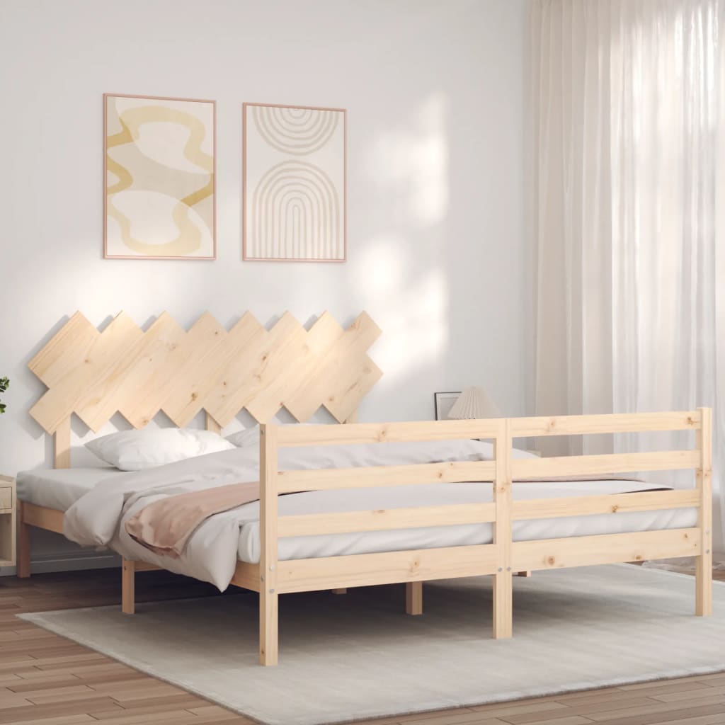 Bed frame without mattress 160x200 cm solid wood