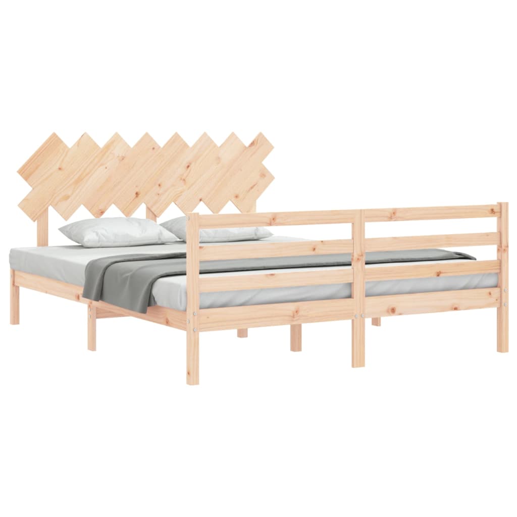 Bed frame without mattress 160x200 cm solid wood