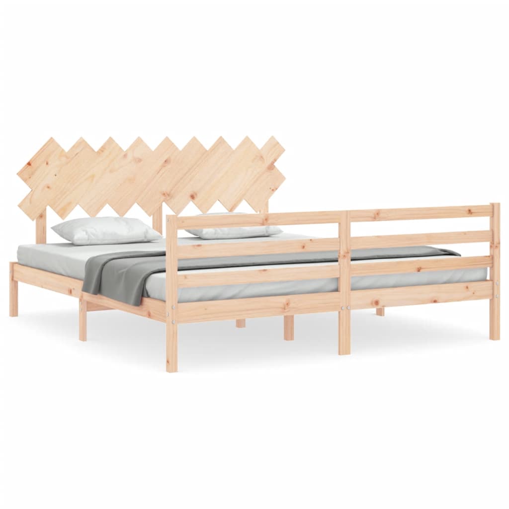 Cadre de lit sans matelas bois massif