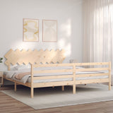 Bed frame without mattress 200x200 cm solid wood