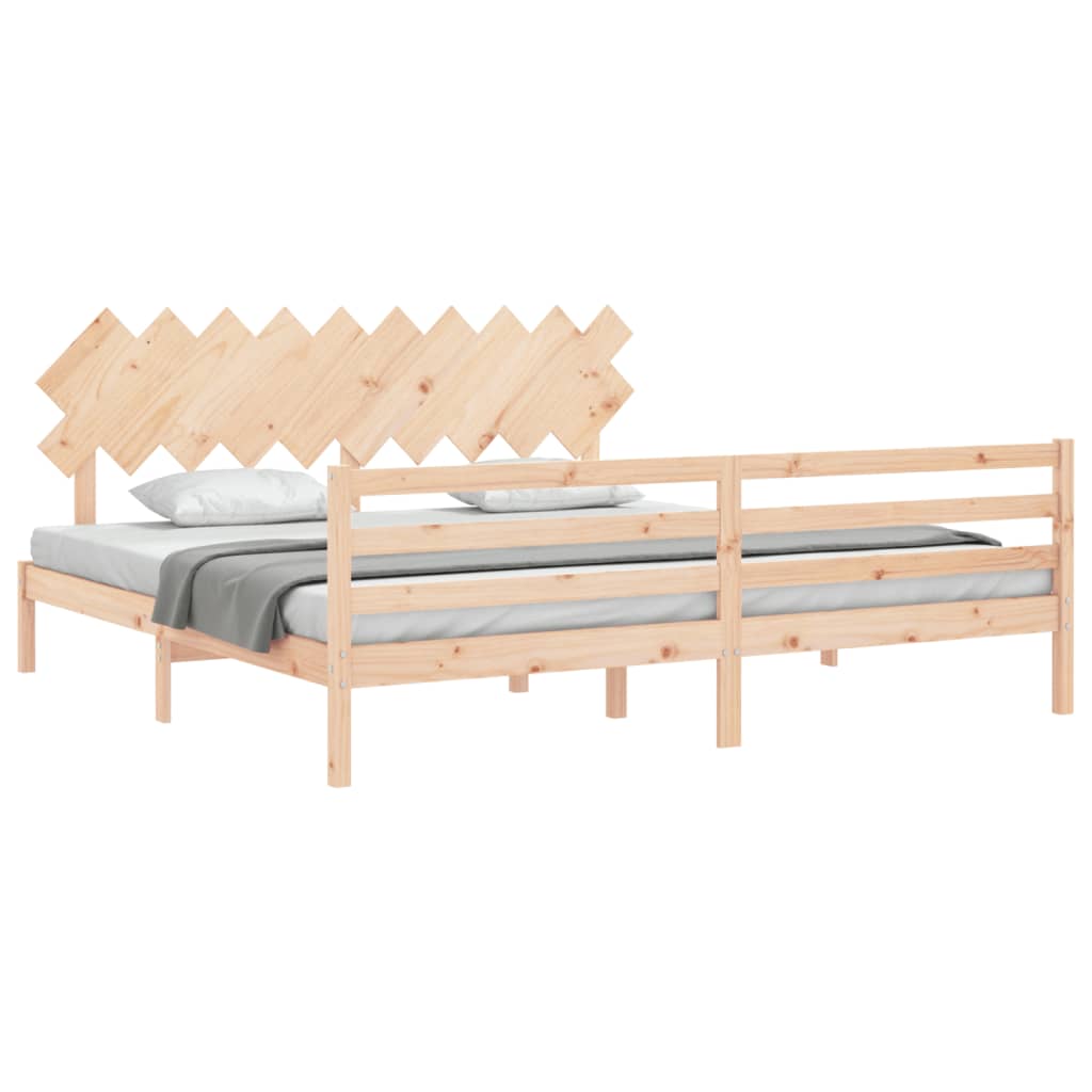 Bed frame without mattress 200x200 cm solid wood