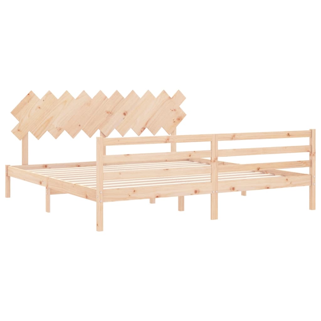 Bed frame without mattress 200x200 cm solid wood