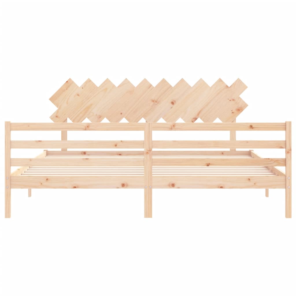 Bed frame without mattress 200x200 cm solid wood