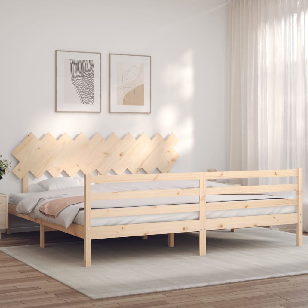 Bed frame without mattress 200x200 cm solid wood