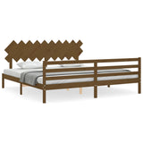 Cadre de lit sans matelas marron miel 200x200 cm bois massif