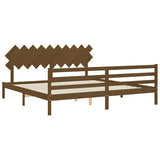 Cadre de lit sans matelas marron miel 200x200 cm bois massif