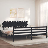 Cadre de lit sans matelas noir 200x200 cm bois massif