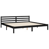 Cadre de lit sans matelas noir 200x200 cm bois massif