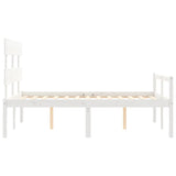 Lit pour personne âgée sans matelas blanc 140x190cm bois massif