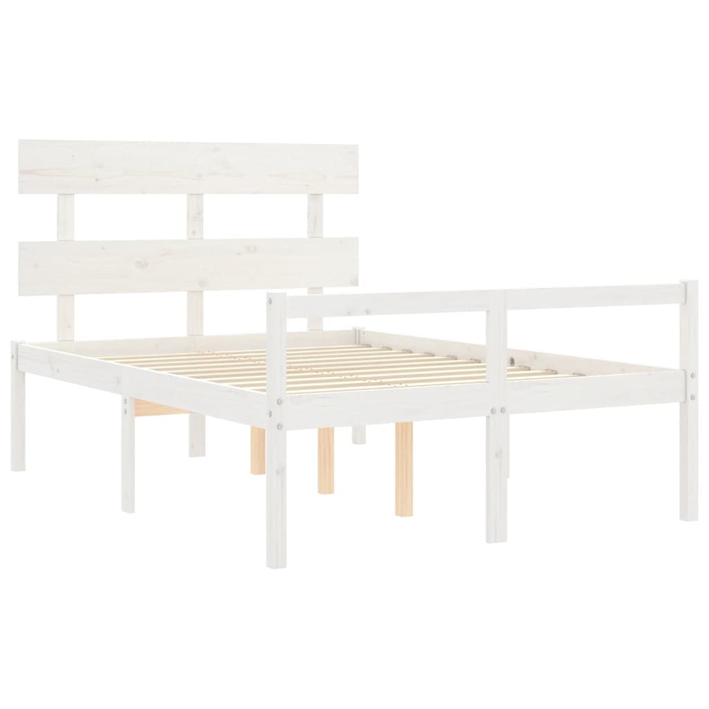 Lit pour personne âgée sans matelas blanc 120x200cm bois massif