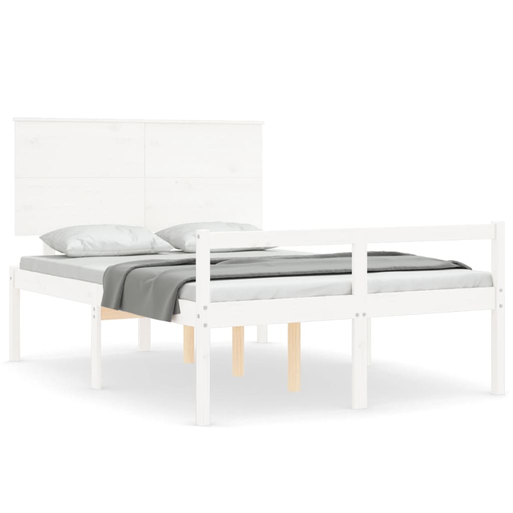 Lit pour personne âgée sans matelas blanc bois massif