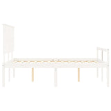 Lit pour personne âgée sans matelas blanc 140x190cm bois massif