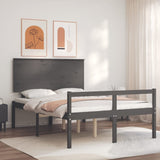 Lit pour personne âgée sans matelas gris 120x200 cm bois massif