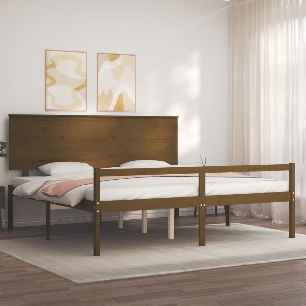 Lit pour personne âgée sans matelas 200x200 cm bois massif