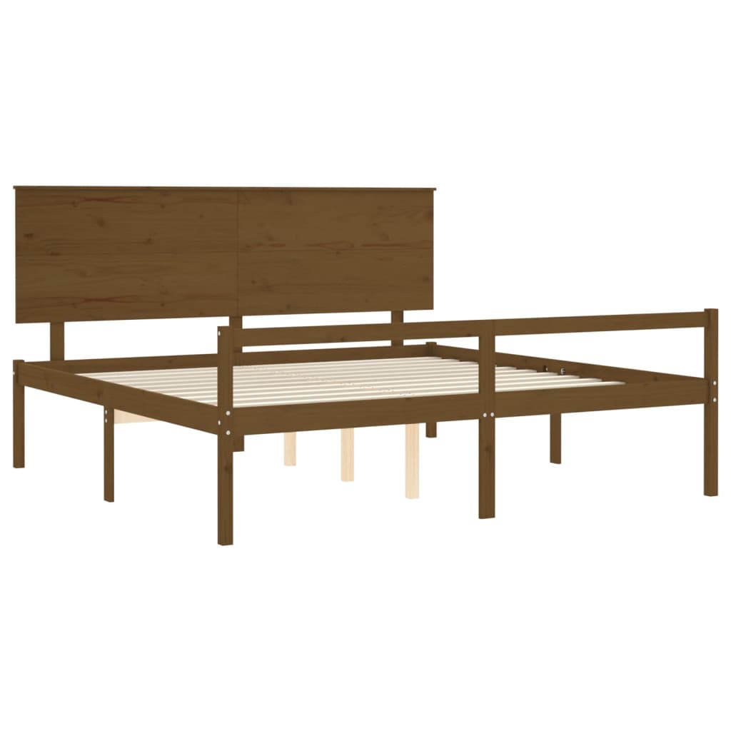 Lit pour personne âgée sans matelas 200x200 cm bois massif