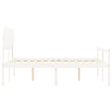 Lit pour personne âgée sans matelas blanc 140x190cm bois massif