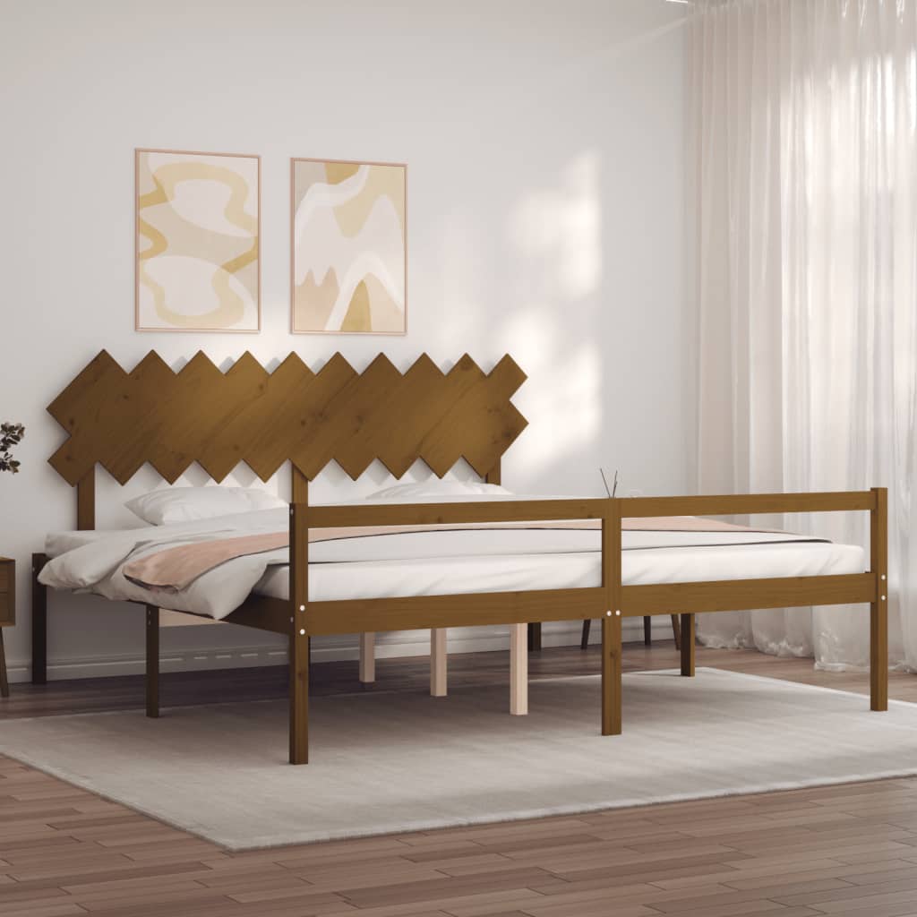 Lit pour personne âgée sans matelas 200x200 cm bois massif