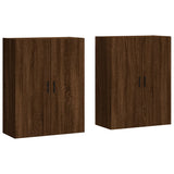 Wall cabinets 2 pcs oak brown 69.5x34x90 cm