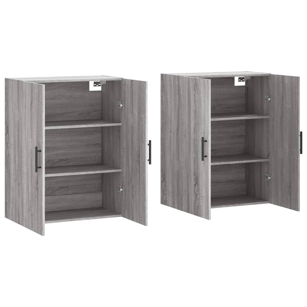 Armoires murales 2 pcs sonoma gris 69,5x34x90 cm