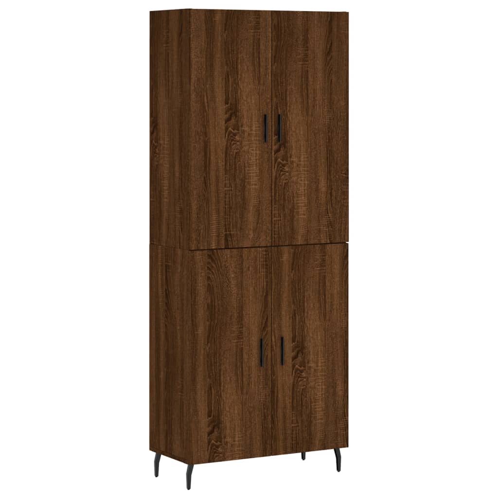 High sideboard Brown oak 69.5x34x180 cm Engineered wood