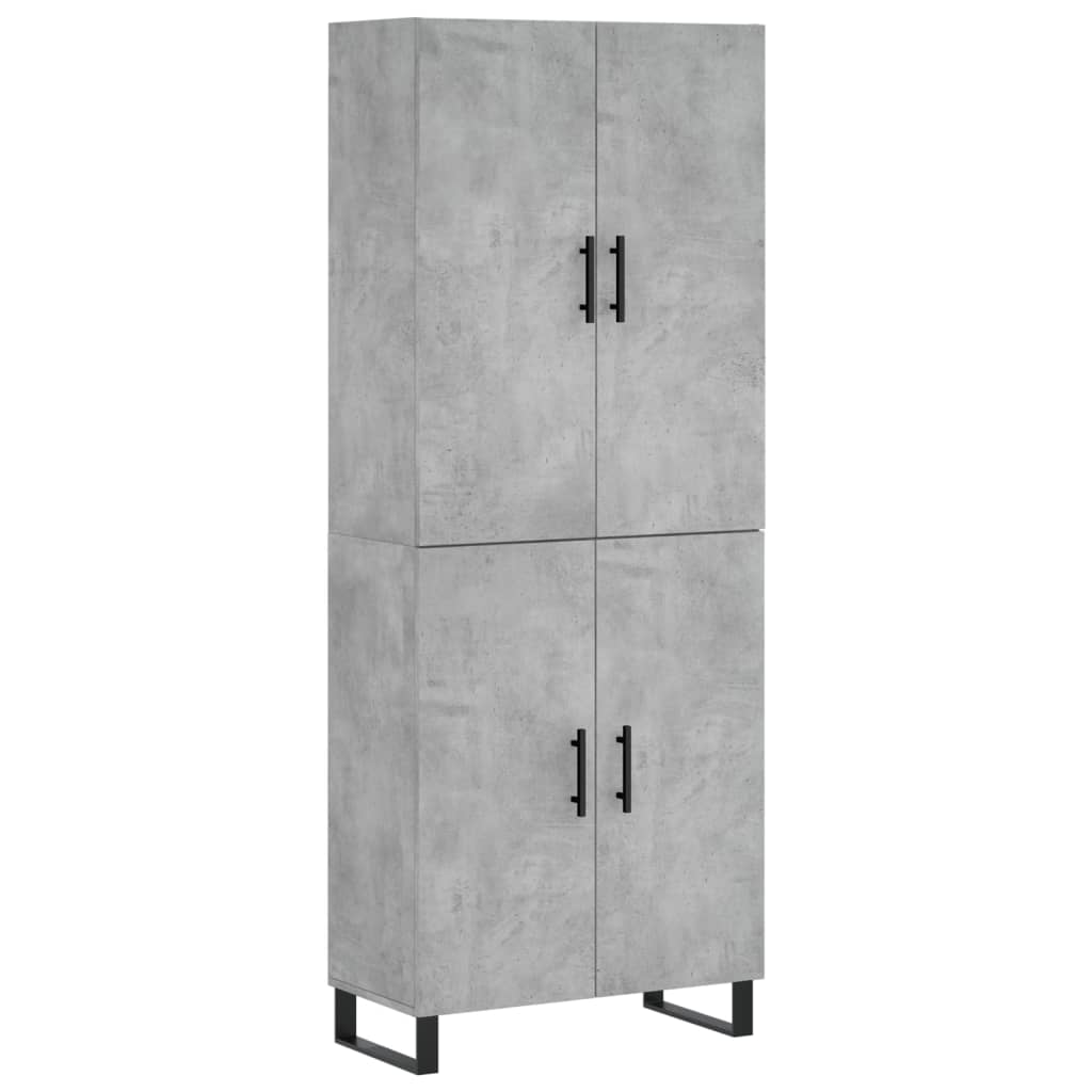 High sideboard Concrete gray 69.5x34x180 cm Engineered wood