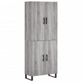 Buffet haut Sonoma gris 69,5x34x180 cm Bois d'ingénierie