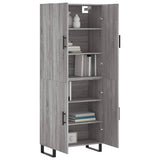 Buffet haut Sonoma gris 69,5x34x180 cm Bois d'ingénierie