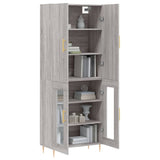 Buffet haut Sonoma gris 69,5x34x180 cm Bois d'ingénierie