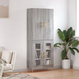 Buffet haut Sonoma gris 69,5x34x180 cm Bois d'ingénierie