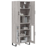 Buffet haut Sonoma gris 69,5x34x180 cm Bois d'ingénierie