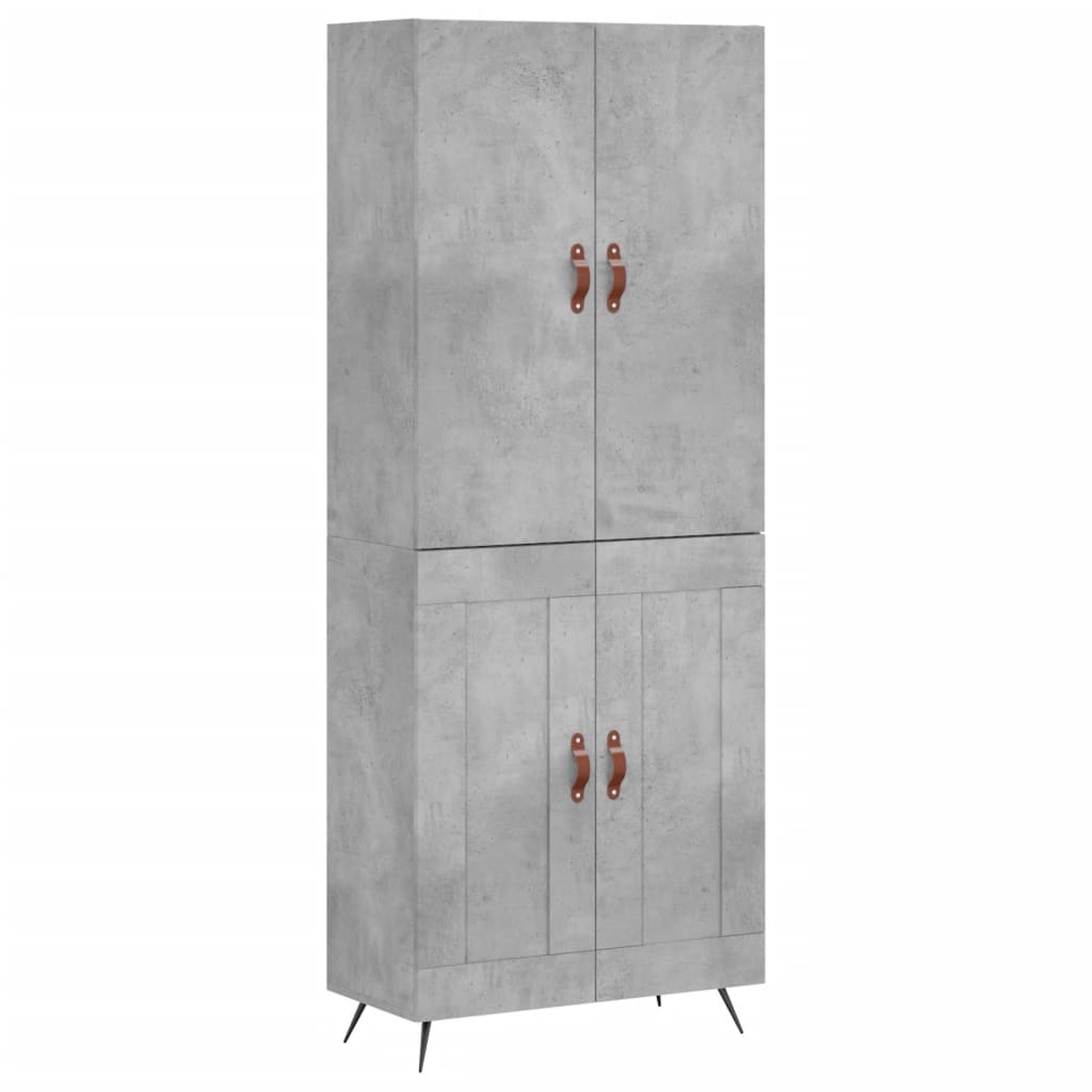 High sideboard Concrete gray 69.5x34x180 cm Engineered wood