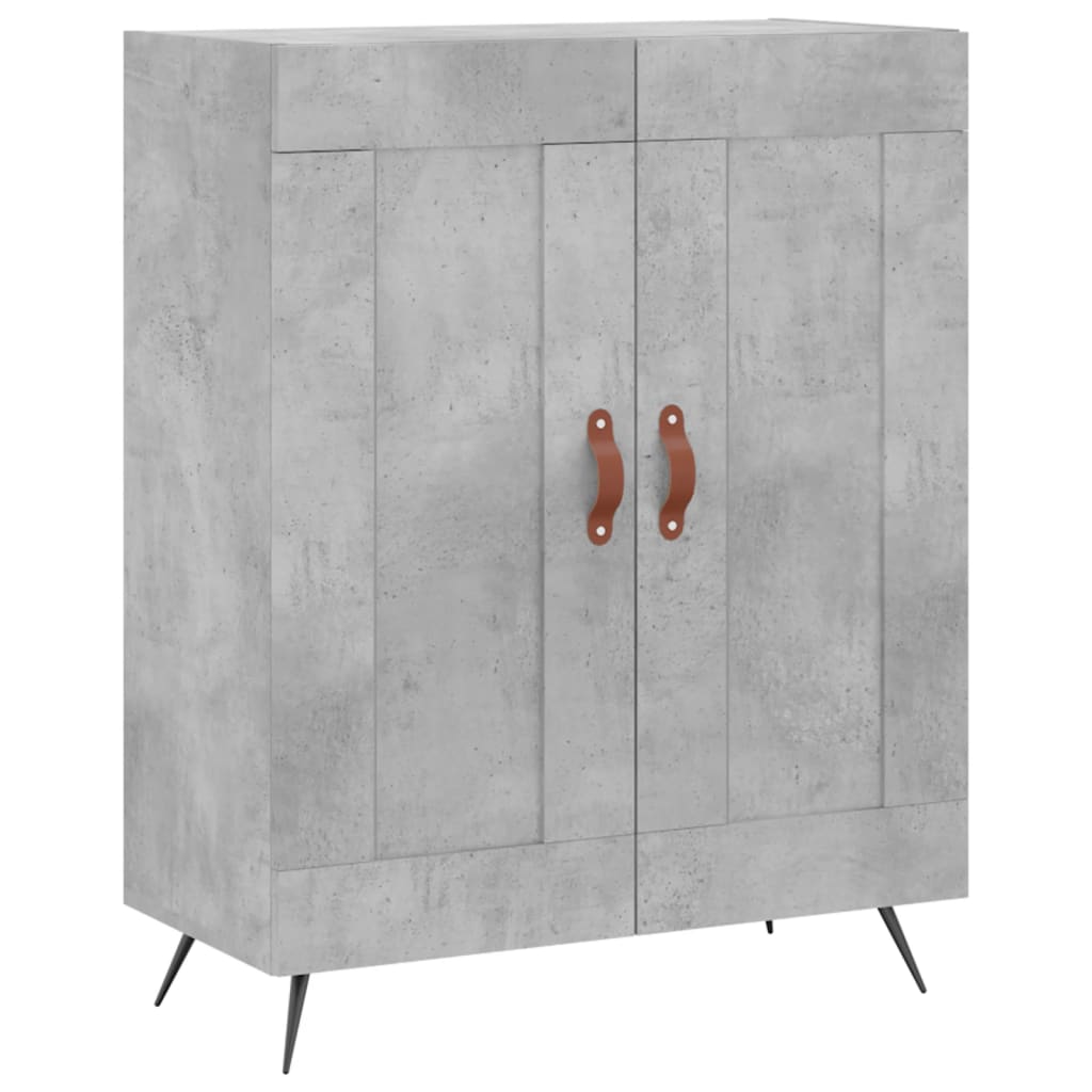 Buffet haut Gris béton 69,5x34x180 cm Bois d'ingénierie