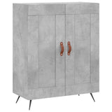 Buffet haut Gris béton 69,5x34x180 cm Bois d'ingénierie