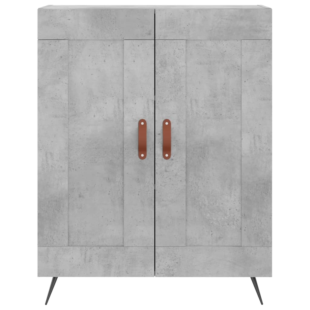 Hohes Sideboard Betongrau 69,5 x 34 x 180 cm Holzwerkstoff