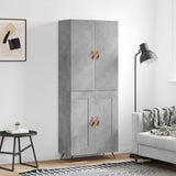 High sideboard Concrete gray 69.5x34x180 cm Engineered wood