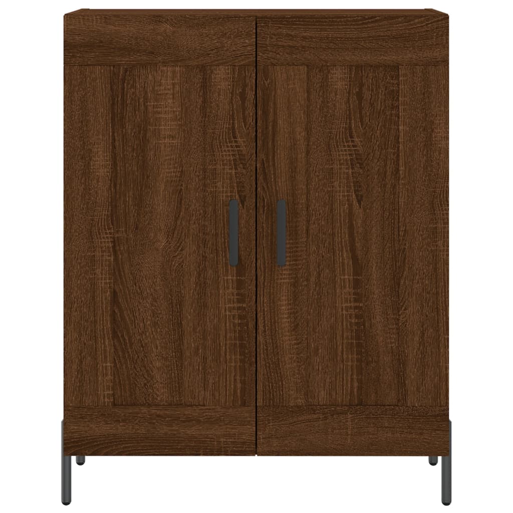 Buffet haut Chêne marron 69,5x34x180 cm Bois d'ingénierie