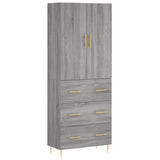 Buffet haut Sonoma gris 69,5x34x180 cm Bois d'ingénierie