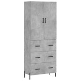 High sideboard Concrete gray 69.5x34x180 cm Engineered wood