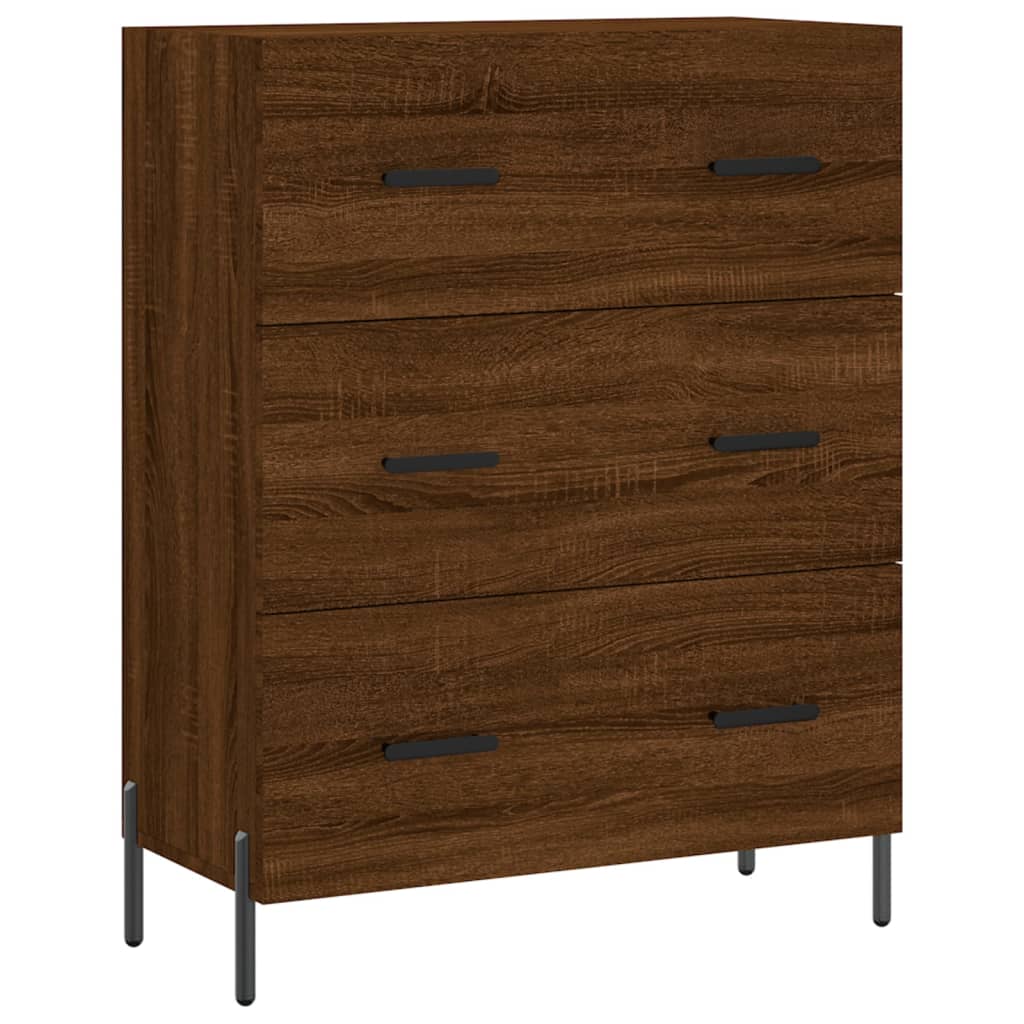 Buffet haut Chêne marron 69,5x34x180 cm Bois d'ingénierie