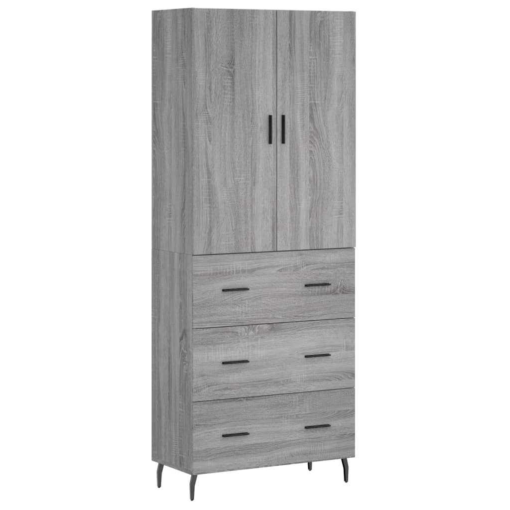 Buffet haut Sonoma gris 69,5x34x180 cm Bois d'ingénierie