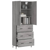 Buffet haut Sonoma gris 69,5x34x180 cm Bois d'ingénierie