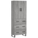 Buffet haut Sonoma gris 69,5x34x180 cm Bois d'ingénierie