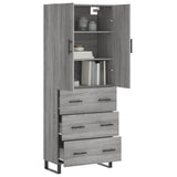 Buffet haut Sonoma gris 69,5x34x180 cm Bois d'ingénierie