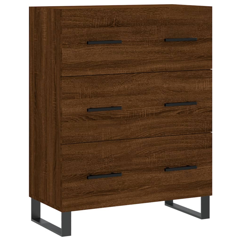 Buffet haut Chêne marron 69,5x34x180 cm Bois d'ingénierie