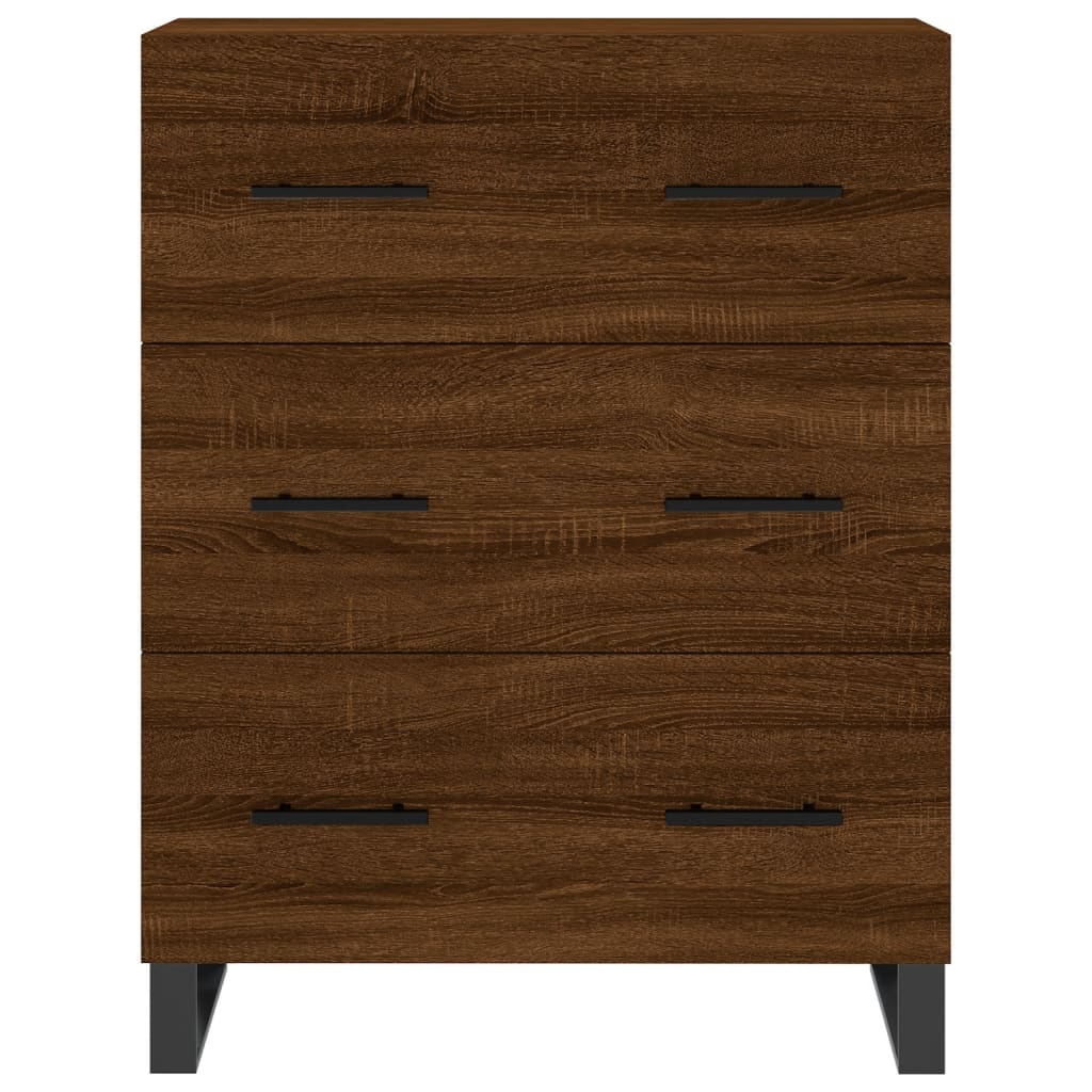 Buffet haut Chêne marron 69,5x34x180 cm Bois d'ingénierie