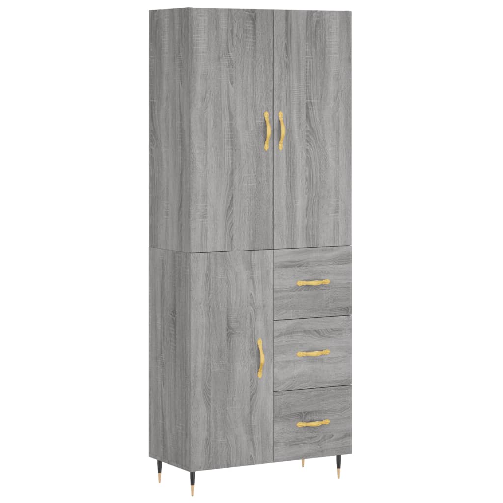 Buffet haut Sonoma gris 69,5x34x180 cm Bois d'ingénierie