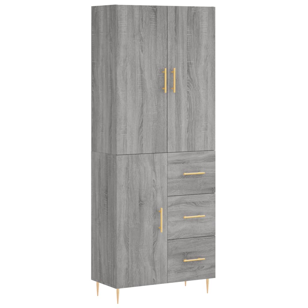 Buffet haut Sonoma gris 69,5x34x180 cm Bois d'ingénierie