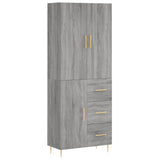 Buffet haut Sonoma gris 69,5x34x180 cm Bois d'ingénierie