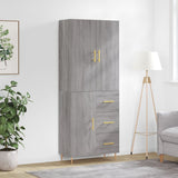 Sonoma high sideboard gray 69.5x34x180 cm Engineered wood